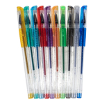 Набор цветных гелевых ручек с блестками, 10цветов, в ПВХ пенале