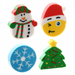 Ластики для карандашей 4 шт «Новогодняя сказка», плоские