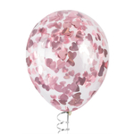 Конфетти 2,5 см сердца Светло-розовый, металлик, фольга, 50 гр ВВ