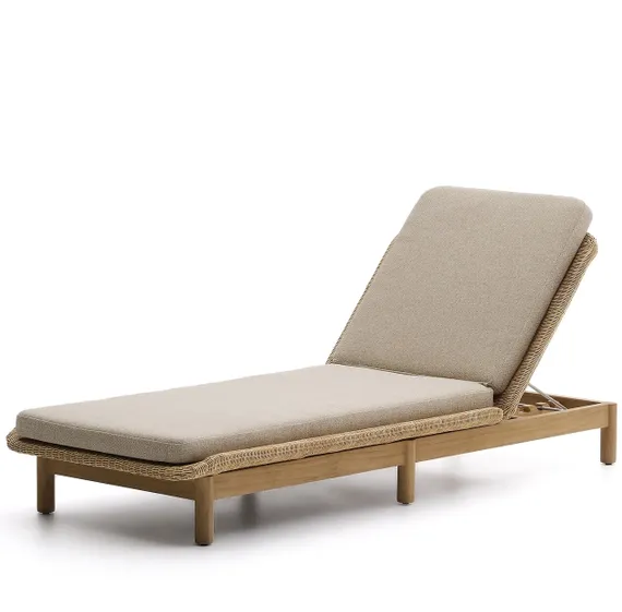 Шезлонг Galea из тикового дерева и синтетического ротанга