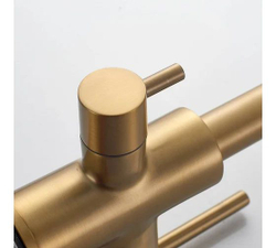 Смеситель для кухни с подключением фильтра питьевой воды, золотой сатин, Shevanik S128G