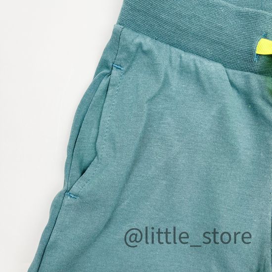 Шорты "Динозавры" хлопковые, Темный малахит