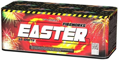 Фейерверк, батарея салютов Easter на 55 залпов 0.8-1 дюйм веер