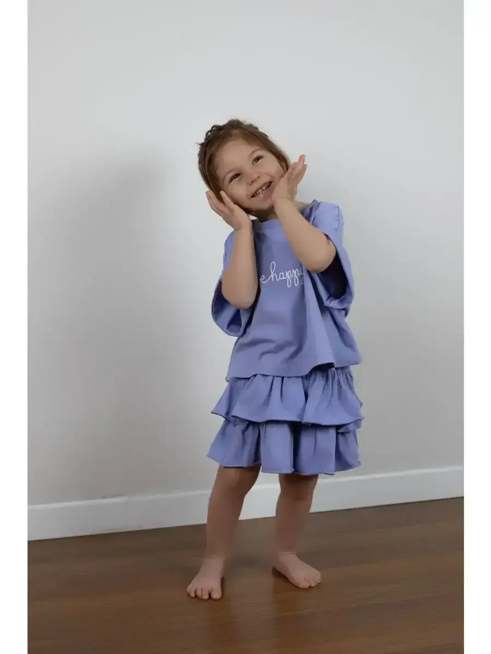 Костюм для девочки летний футболка и юбка