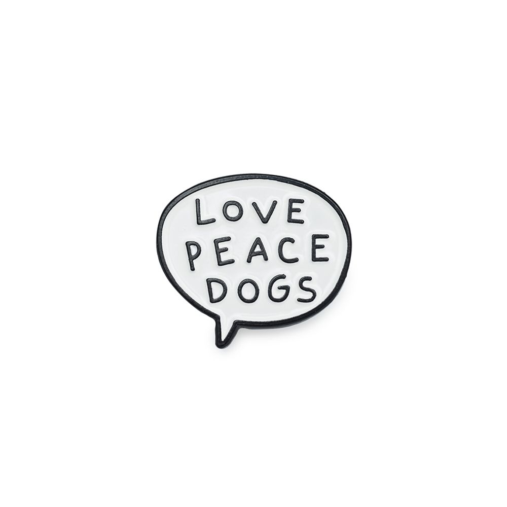 Значок эмалированный LOVE PEACE DOGS Шарик