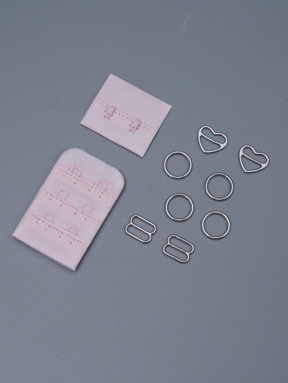 Подборка нежно-розовых бельевых резинок + застежки для бюстгальтера текстильные