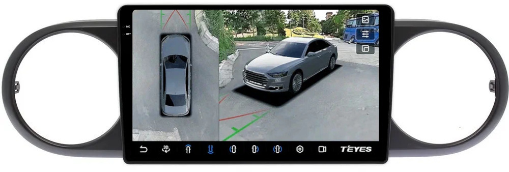 Магнитола для Toyota Corolla Rumion 2007-2016 - Teyes CC3-2K-360 на Android 10, 2K QLED, 6Гб+128Гб, CarPlay, 4G SIM-слот, 4 камеры в комплекте