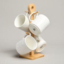 НАБОР КРУЖЕК LEFARD "MEADOW" 4 ШТ. 380 МЛ НА ДЕР. ПОДСТАВКЕ