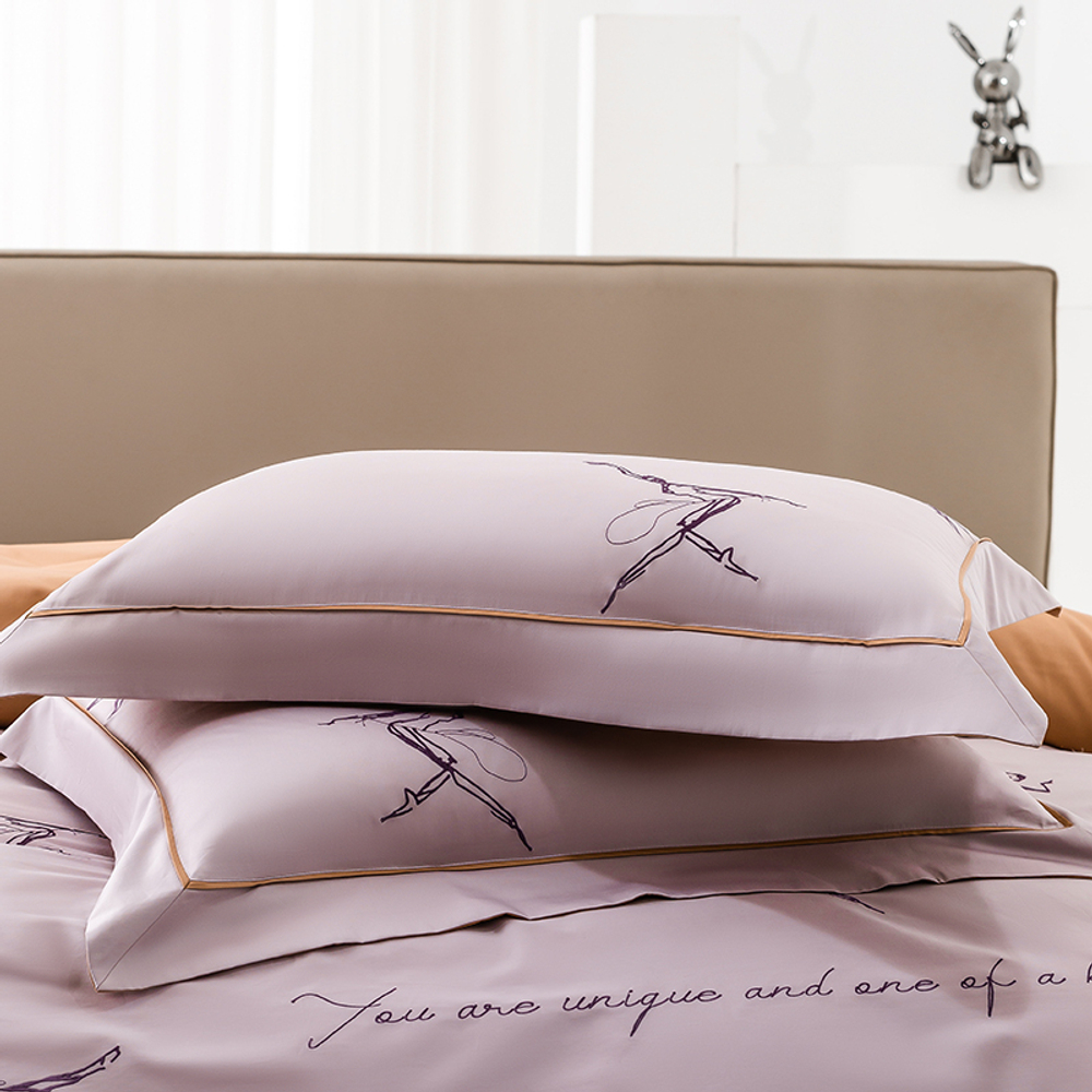 ZEPHYR HOME Постельное белье на двуспалку Египетский хлопок Балерины розовый