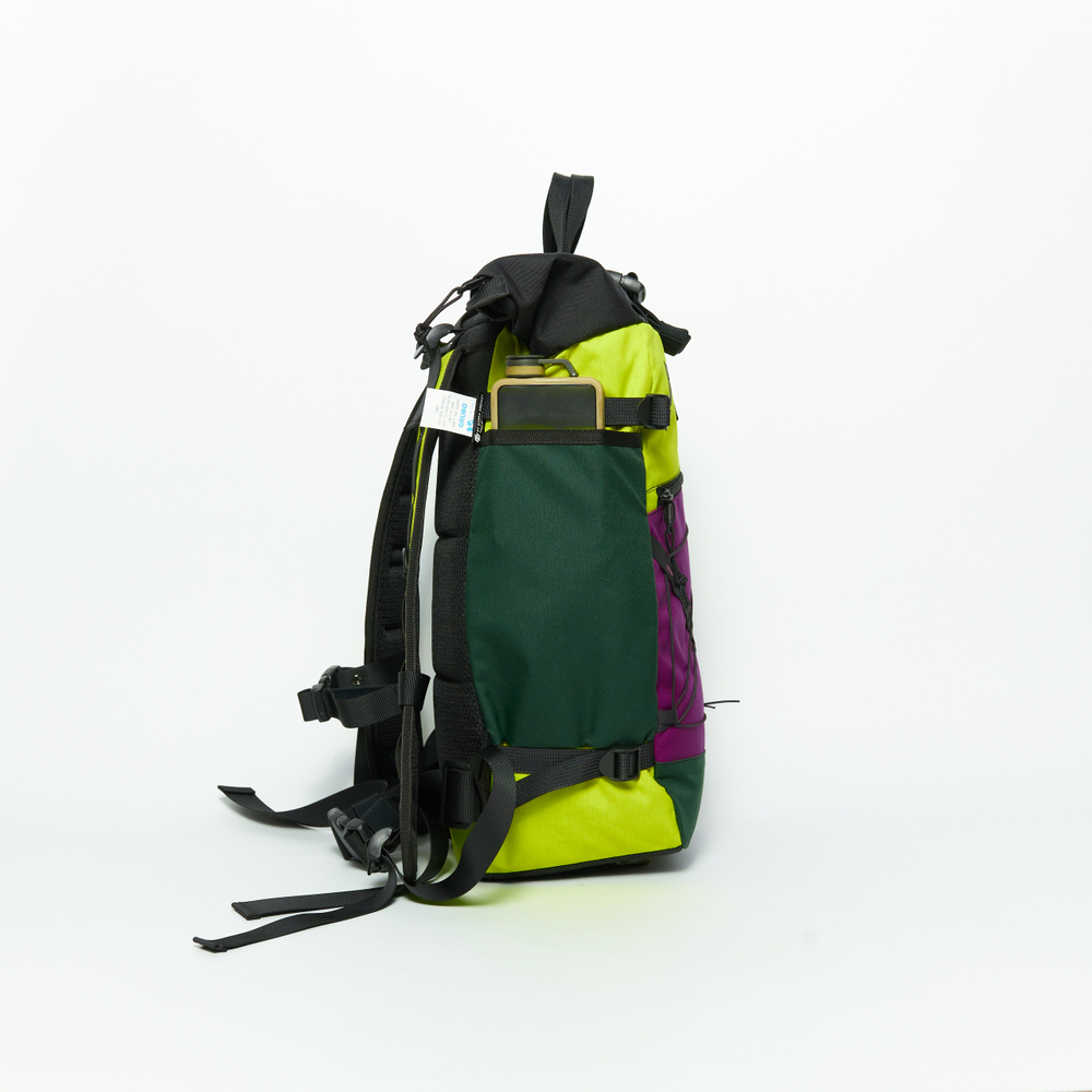 Рюкзак Rolltop Grubo 500 M пурпурный/темно-зеленый/лаймовый