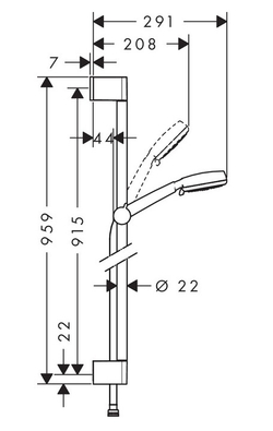 Душевой гарнитур Hansgrohe Crometta 100 Vario 0.90м 26657400