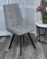 Стул М-City DISAUR Дарлинг поворотный на поворотный на 360 градусов, B22 Серый, Велюр, Черный каркас