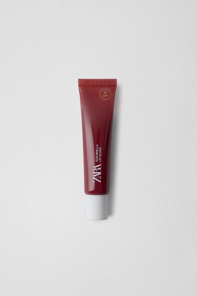 ZARA Блеск для губ с SPF 50, черника