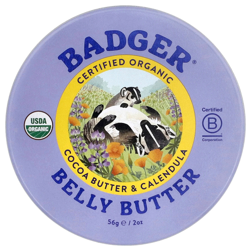 Badger, Органическое масло для живота, масло какао и календула, 56 г (2 унции)