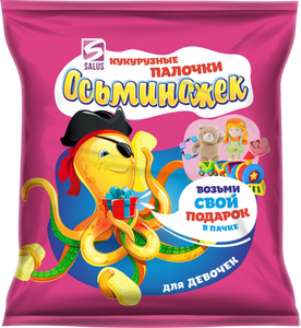 КУКУРУЗНЫЕ ПАЛОЧКИ SALUS 40ГР+ИГРУШКА ОСМИНОЖЕК Д/ДЕВОЧЕК 40ГР