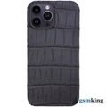 Leather Case for iPhone 14 Pro Croco Gray (Серый крокодил)