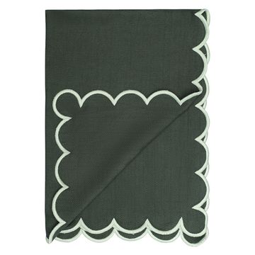 Набор кухонных полотенец с контрастным кантом зеленого цвета из коллекции trendy ruffles, 50х70 см