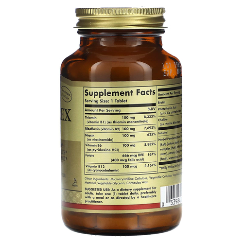 Solgar, B-комплекс «100», 100 таблеток