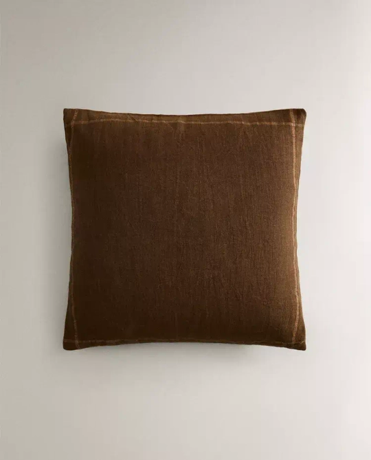 ZARA HOME ЛЬНЯНАЯ НАВОЛОЧКА ДЛЯ ДЕКОРАТИВНОЙ ПОДУШКИ, КОРИЧНЕВЫЙ