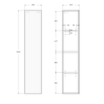 Пенал подвесной BelBagno UNO-1600-1A-SC-AO универсальный, Голубой матовый