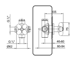 Fantini Встраиваемая часть запорного вентиля 3/4 19 00 6090A