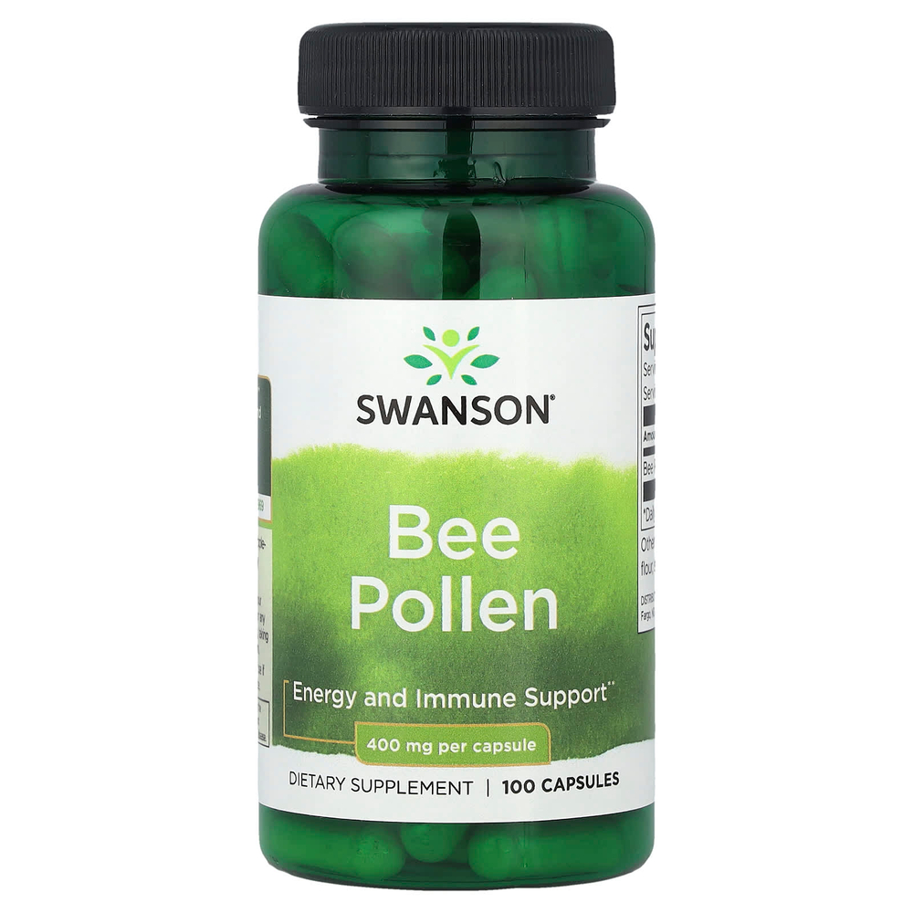 Swanson Vitamins, Пчелиная пыльца, 400 мг, 100 капсул