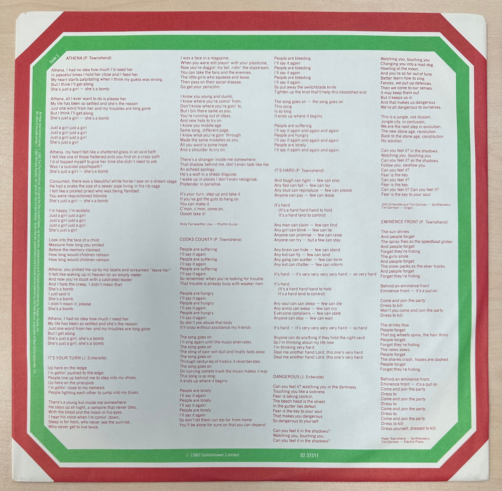 The Who- It's Hard (Канада 1982г.)