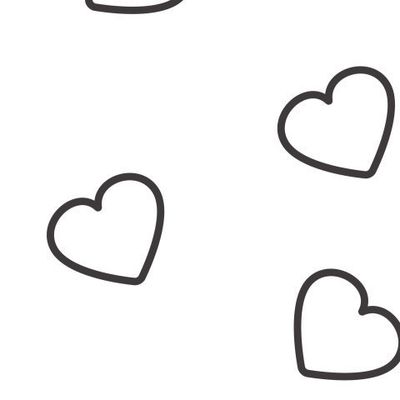 Сердца. Черные линии на белом фоне