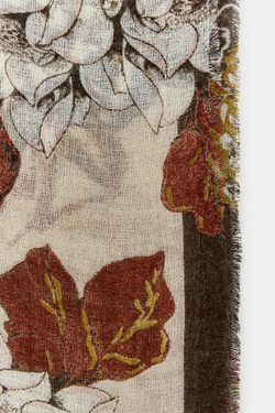 ZARA ШАРФ С ЦВЕТОЧНЫМ ПРИНТОМ, ПЕСОЧНЫЙ