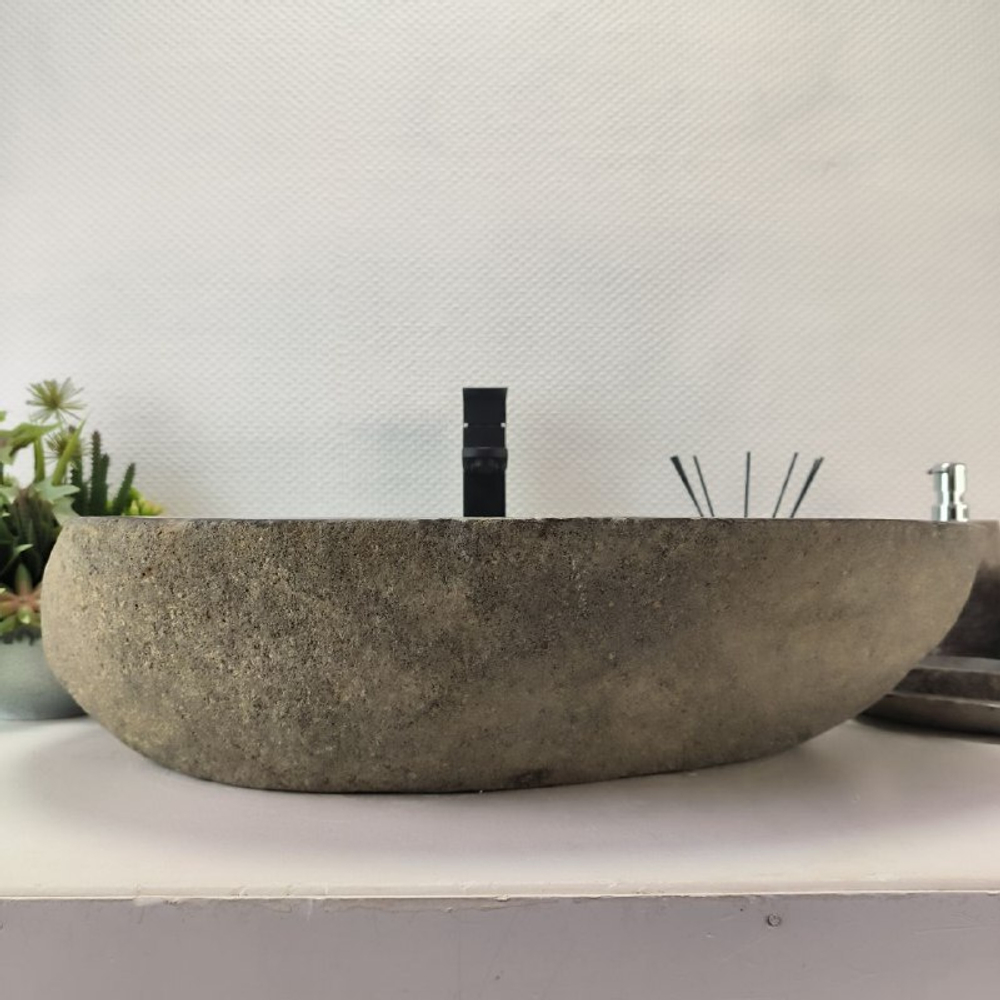 Каменная раковина из речного камня RS-63510 (63*37*16) 0124