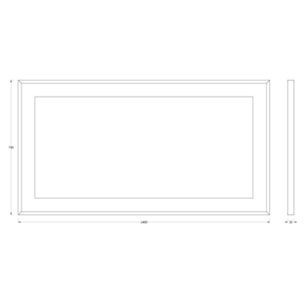 Зеркало Evoform в багетной раме со встроенным LED-светильником 33,5 W 140x75 см