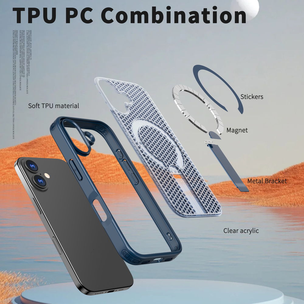 Прозрачный чехол Mesh Pro Magnetic Case для iPhone 17