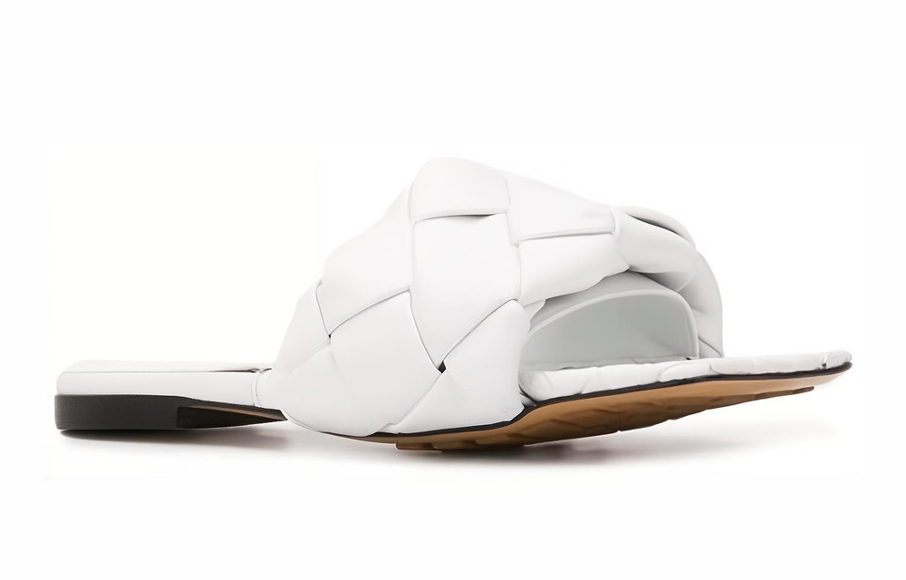 Bottega Veneta Lido Slide Slippers Women"s White