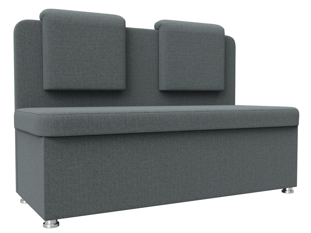 Диван кухонный прямой Маккон 2-х местный, Амур 07 серый, Рогожка, 125863