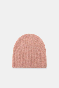 ZARA ШАПКА БИНИ В РУБЧИК, РОЗОВЫЙ