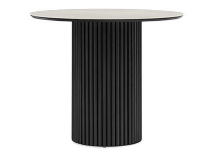 Керамический стол Woodville Барел 89 carmen light grey, черный