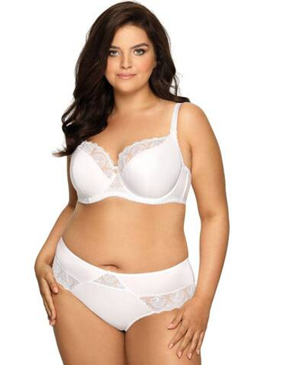 Бюстгальтер Freesia с сшивными чашками plus size и кружевом (Размер: 95F) (Цвет: белый)