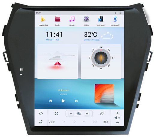 Магнитола для Hyundai Santa Fe 2012-2018 ( без отдельного экрана климата) - Carmedia ZF-1157-Q6 ("Тесла-Стиль") Android 11, 8ГБ+128ГБ, SIM-слот