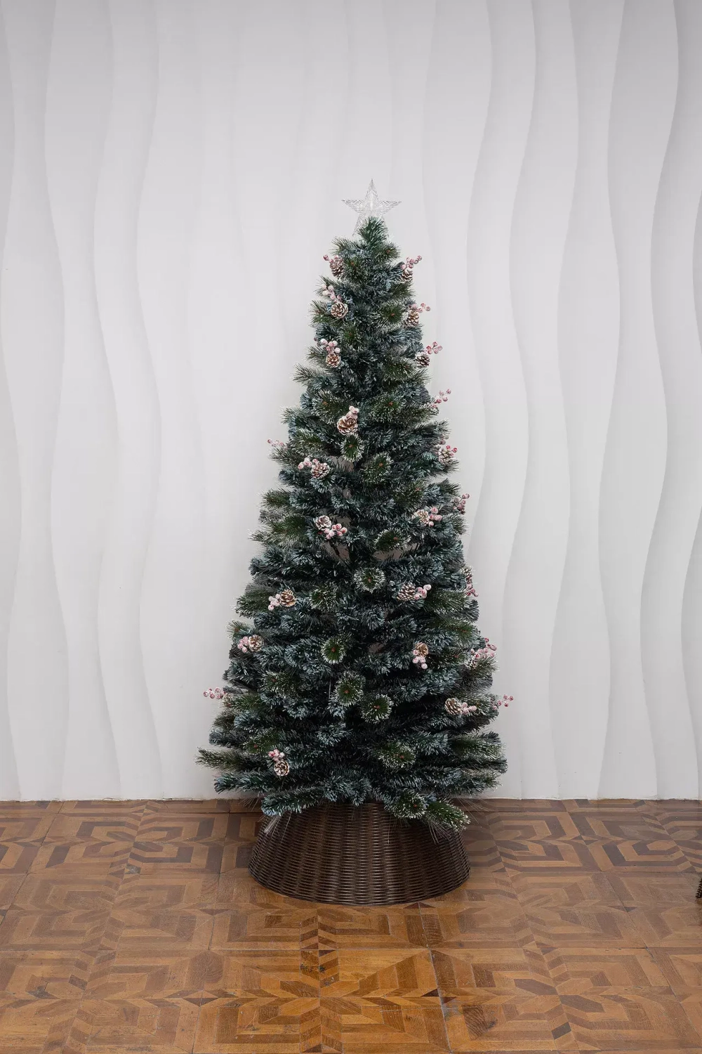 Оптоволоконная елка с LED лампочками Альпийская 210 см., леска+пвх, контроллер (Т2162-210)