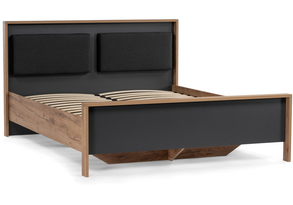 Кровать Woodville Тхан 180х200 дуб крафт золотой, антрацит