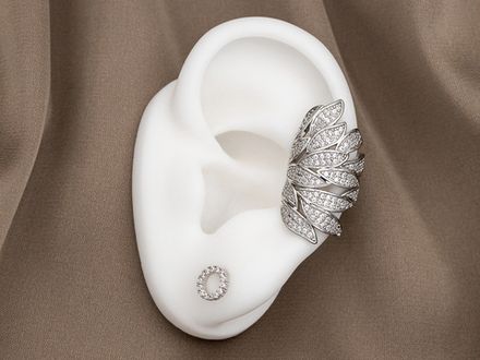 Кафф "Leaves" 28,5мм, со стразами