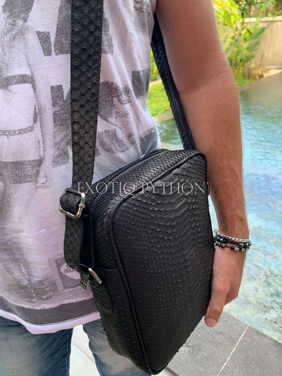 Мужская сумка-планшет из кожи питона BG-403
