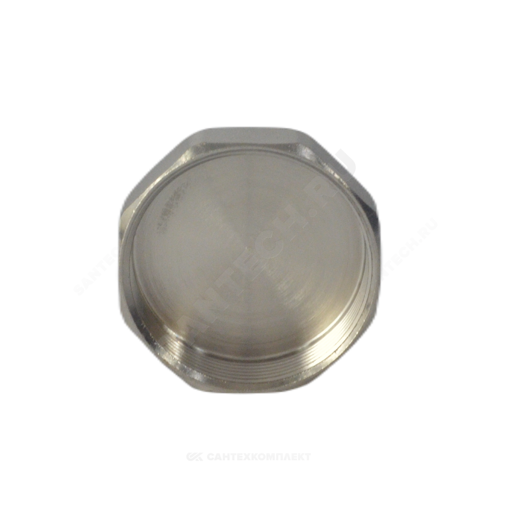 Заглушка латунь никель Ду 40 (1 1/2") ВР RTP (РосТурПласт) 31624