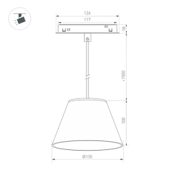 Светильник MAG-ORIENT-OLLAS-HANG-5W Warm3000 (BK-GR, 80 deg, 48V) (Arlight, IP20 Гипс, 3 года) 037371
