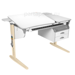 Растущая парта Дэми СУТ 45 с лотком и тумбой ТСН.05 с полками СУТ.45.350 (1200×820 мм)