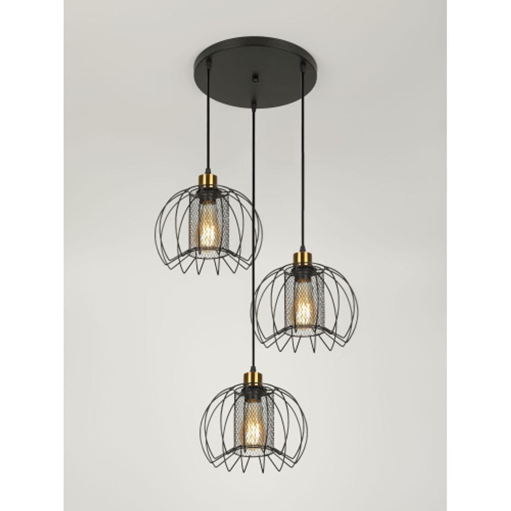 Светильник подвесной (подвес) Rivoli Adelaida 5108-203 3хЕ27 60 Вт лофт-кантри | Rivoli