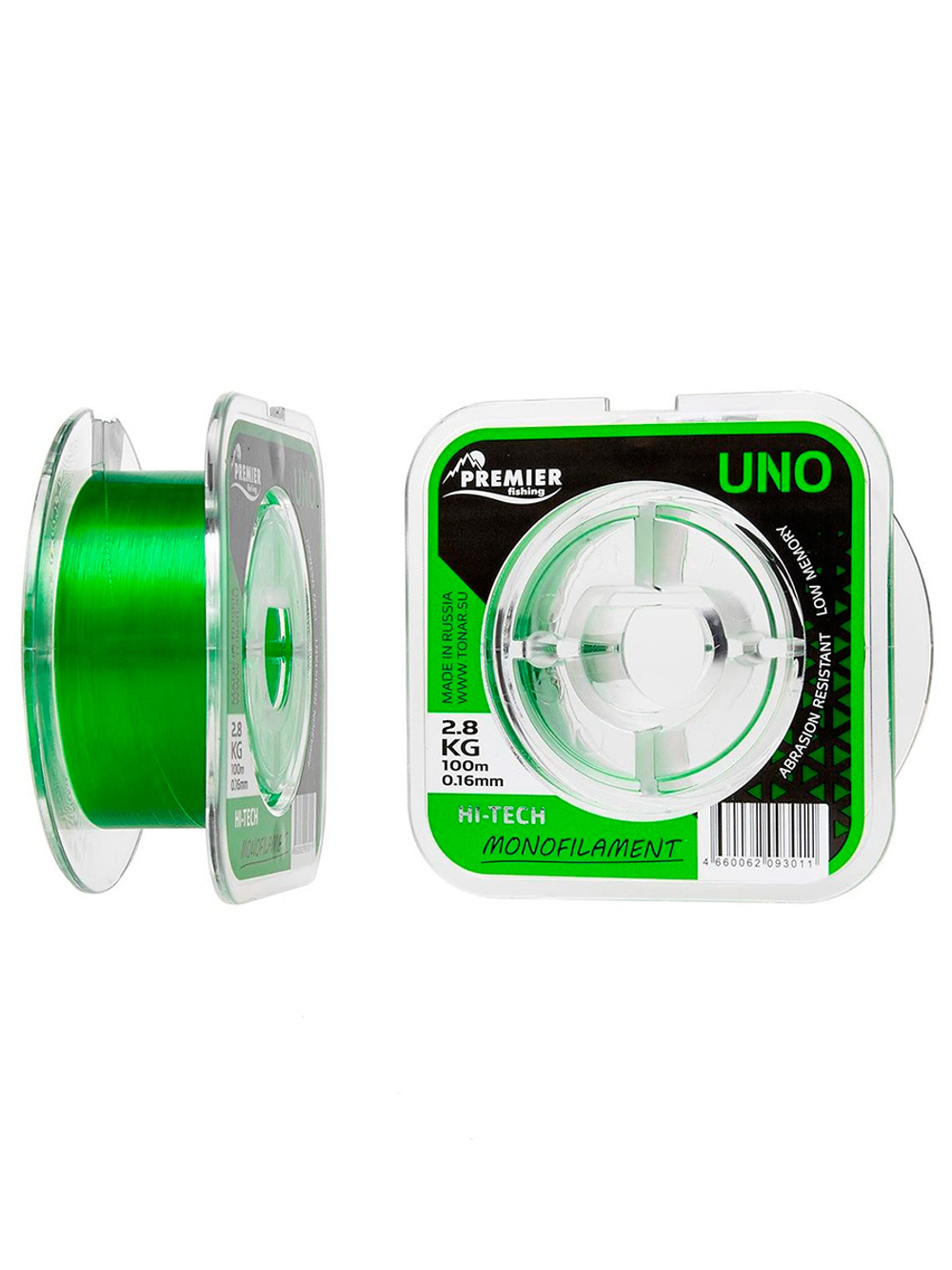 Леска для рыбалки Premier Fishing UNO Green Nylon 0,30mm/100m (PR-U-G-030-100)