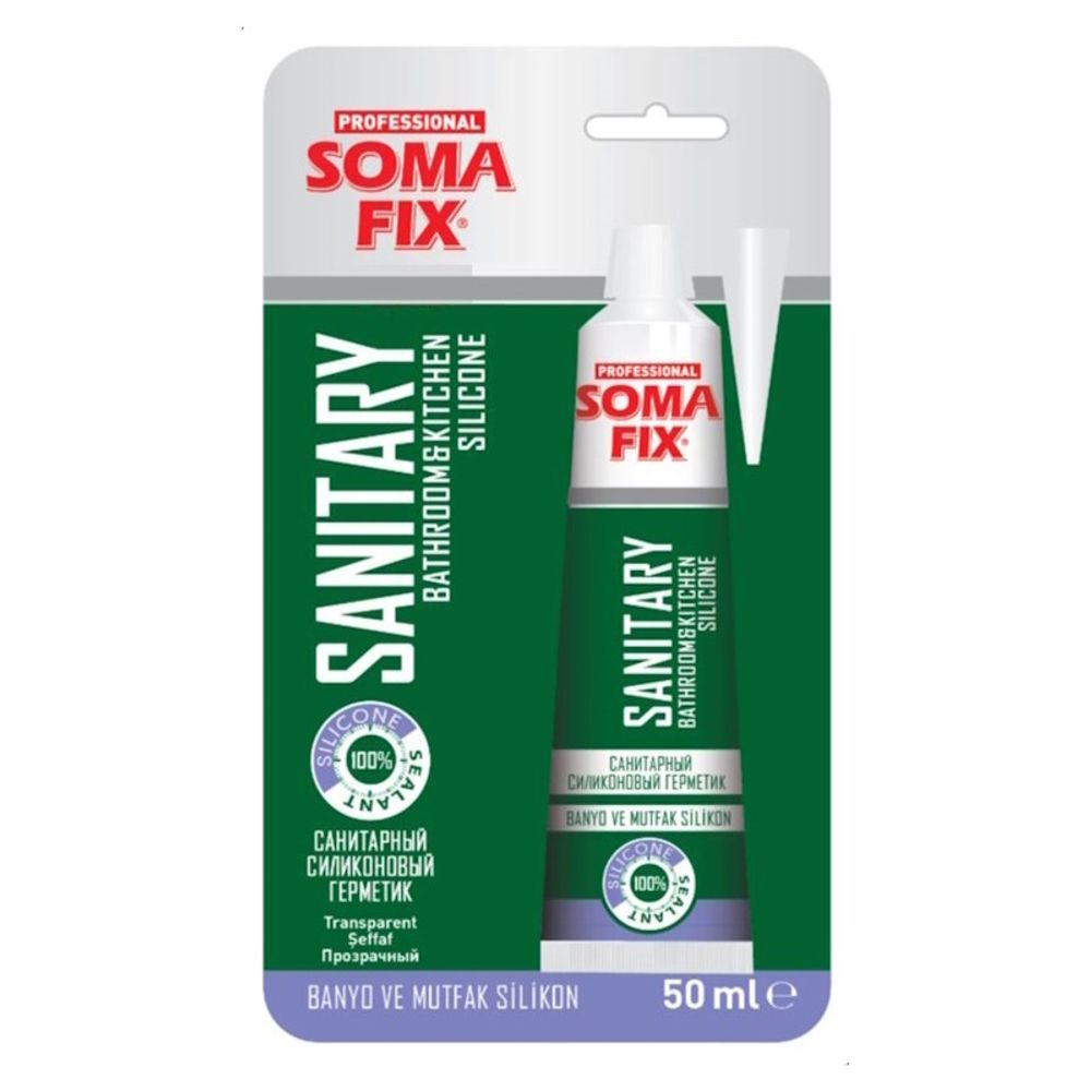 Герметик силикон. SOMA FIX  санитар. для душев.кабин  бесцветн.  50мл / S60
