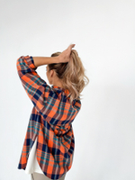 Рубашка в клетку оранжевая 3