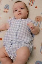 Боди из муслина, Клетка синяя